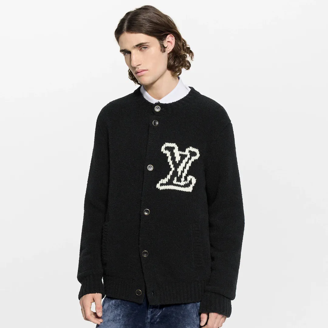 Louis Vuitton/Louis Vuitton large logo jacquard cardigan sweater